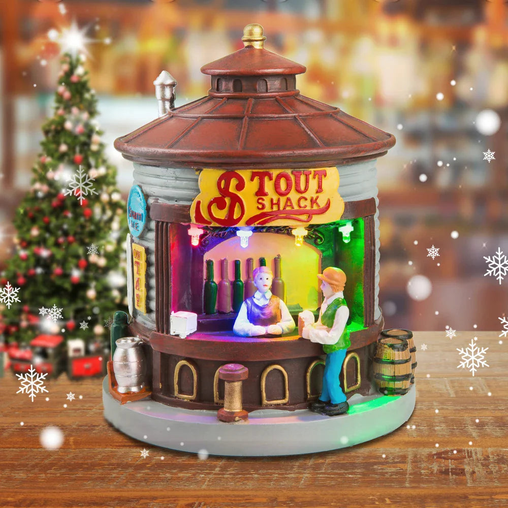 Christmas Village House with LED Light Up Figurine