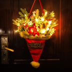 Christmas Wreath Pine Needles Santa Door Hanging