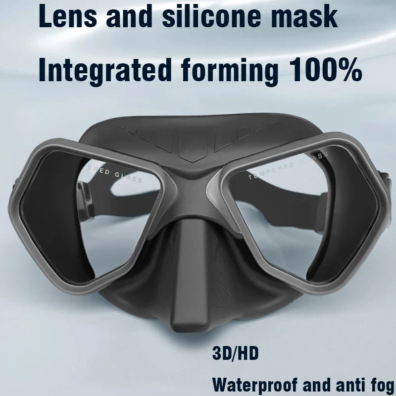 Diving Mask with Tempered Glass Anti-Fog Silicone for Adult
