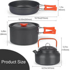 Camping Cookware Set Aluminum Portable Outdoor Cooking Gear
