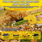 Cordless Leaf Blower for Dewalt 20V Battery Electric Jobsite Air Blower 2-in-1 Handle Electric Blower and Vacuum Cleaner