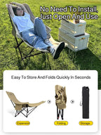 Outdoor Folding Chair with Portable Camping Recliner