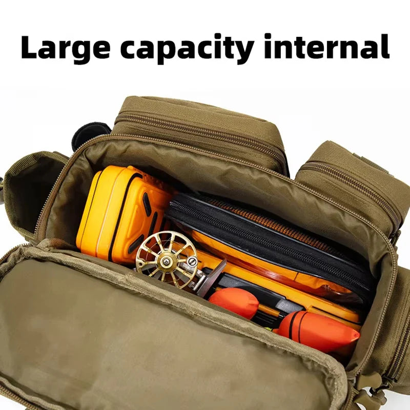 Fishing Tackle Bag with Rod Holder
