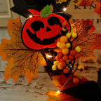 Halloween Autumn Wreath Pumpkin Skull Maple Leaf