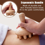 Wooden Massage Tool with Mushroom Lymphatic Cellulite