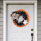 Halloween Wreath Plaid Bow Ribbon Hanging Decoration
