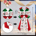 Christmas Bow with Red & Green Velvet  Ribbon