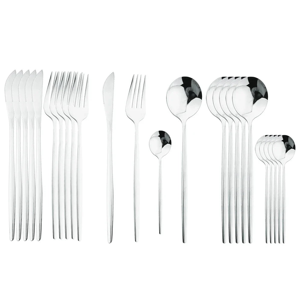 Cutlery Set Stainless Steel Silverware 24 pieces