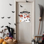 Halloween Hanging Wooden Sign Ghost Decoration