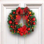 Christmas Wreath with Artificial Red Berry Bow Decoration
