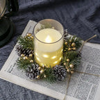 Christmas Candle Ring with Artificial Red Berry
