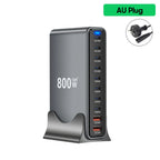 800W 10-Port USB-C GaN Fast Desktop Charger