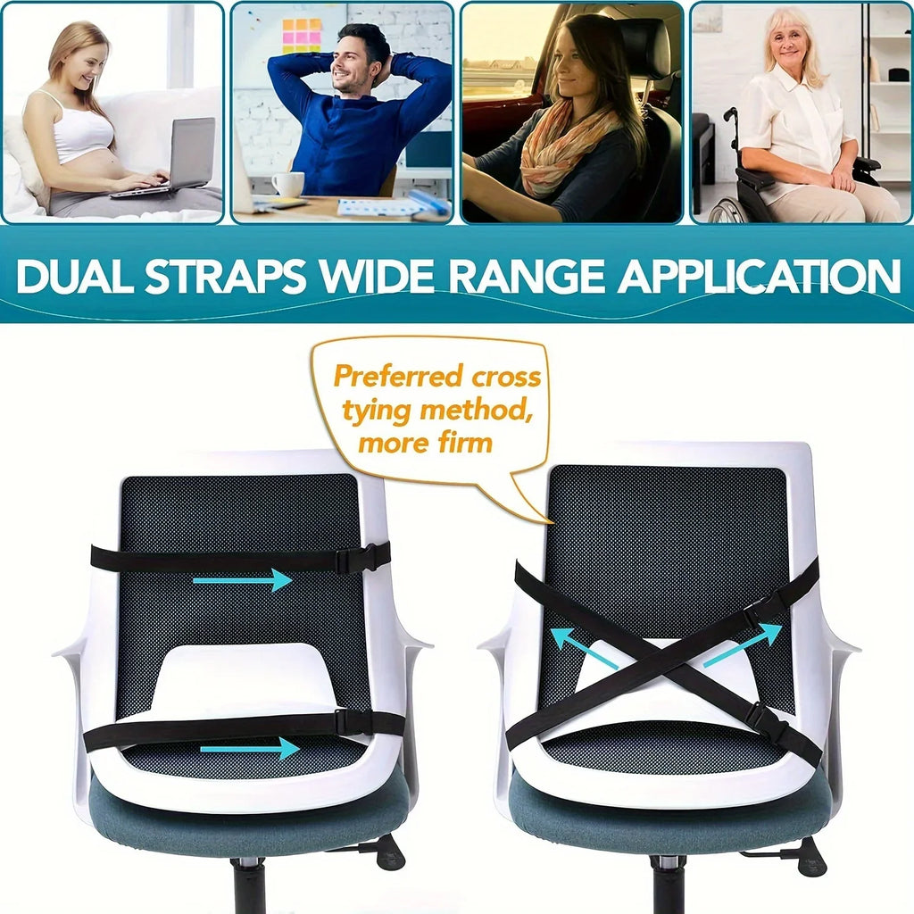 Back Cushion Memory Foam Ergonomic Lumbar Support