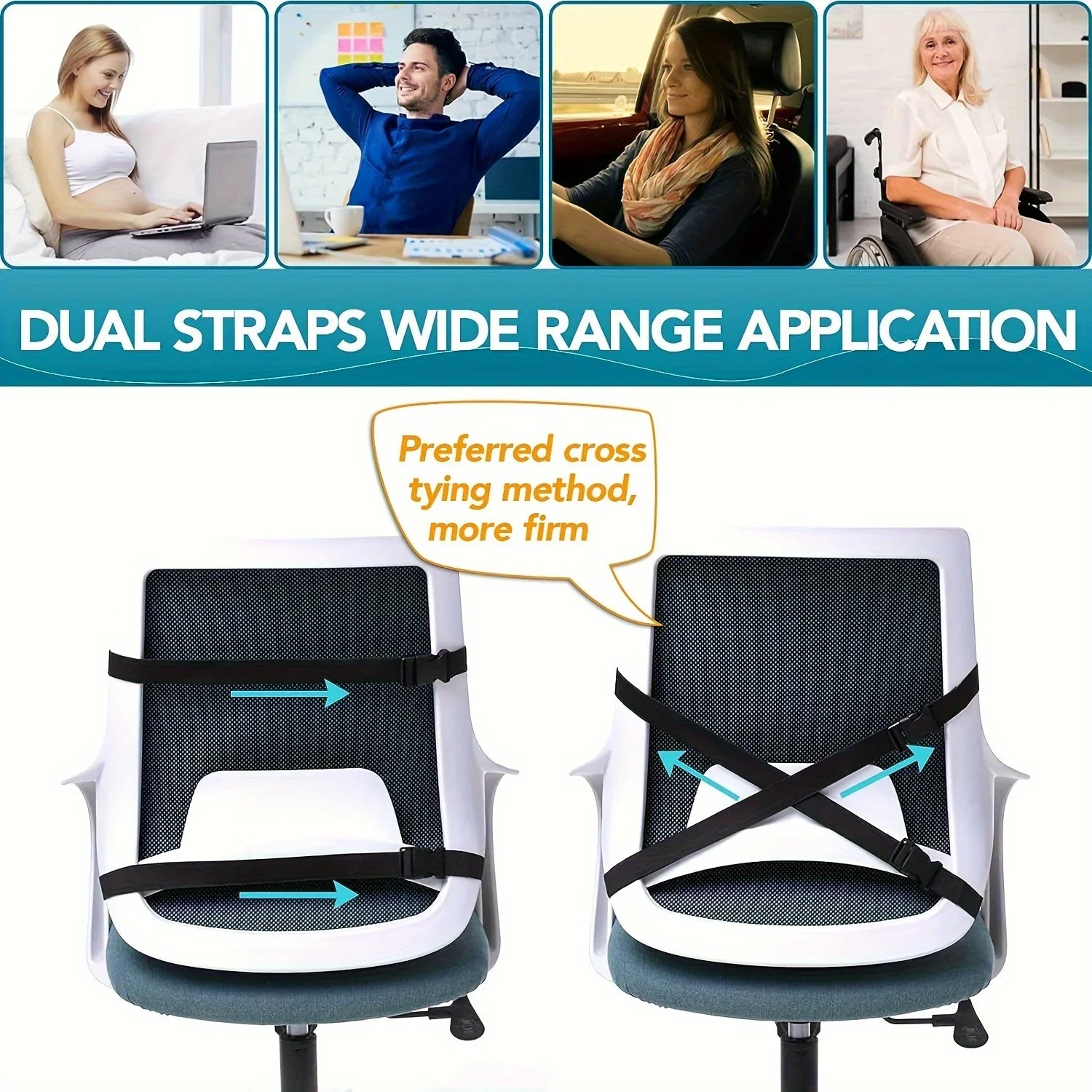 Back Cushion Memory Foam Ergonomic Lumbar Support