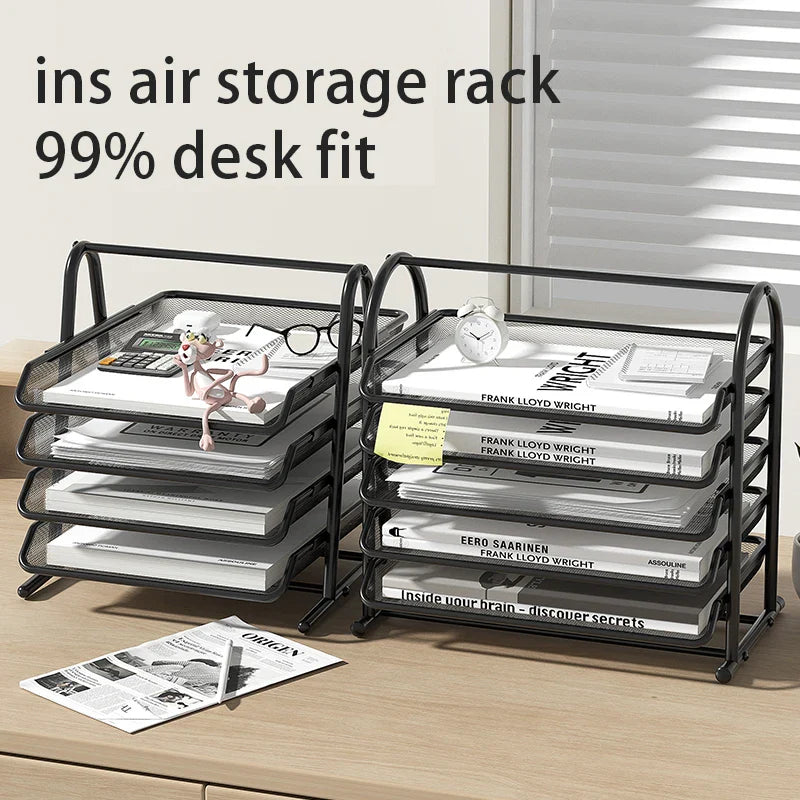 Document Tray Metal Desktop File Organizer