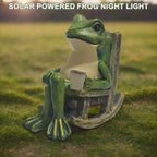 Frog Statue Solar Resin Outdoor Light Garden Decor