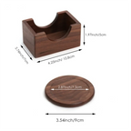 Wood Coaster Set Walnut Heat Resistant Round Square