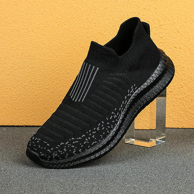Walking Black Shoes Slip-On Mesh Men (Shoe Size: 41)