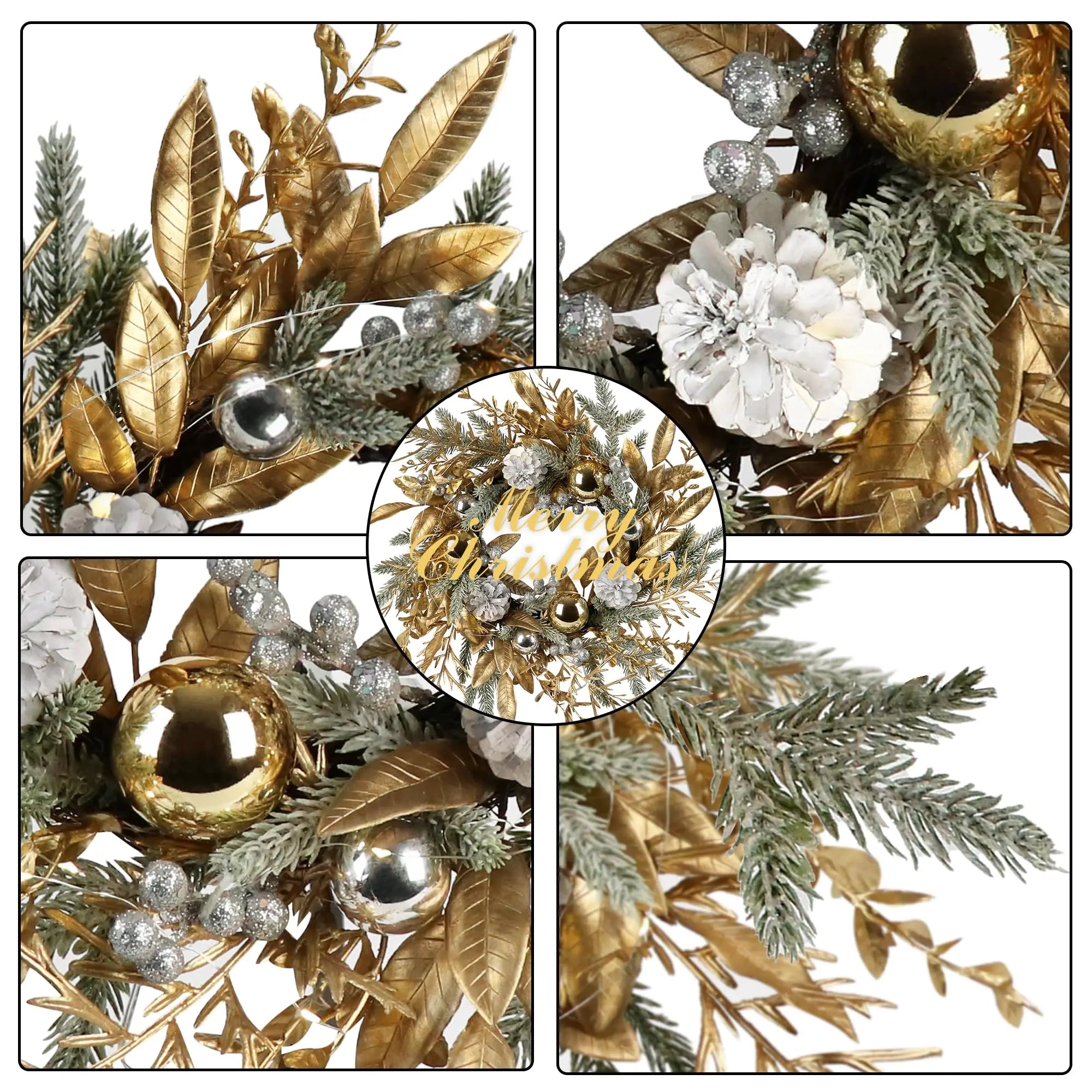 Christmas Wreath Artificial Pine Cone Round