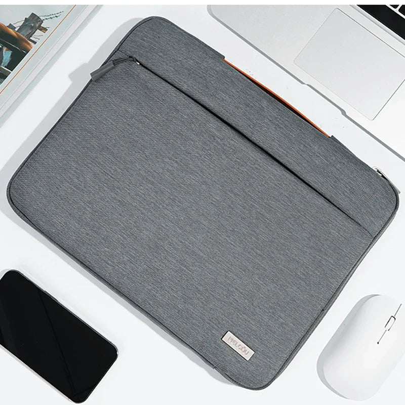 Laptop Sleeve Multi-Pocket Polyester Zipper Protective Case