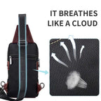 Men Chest Bag with Genuine Leather Business Shoulder