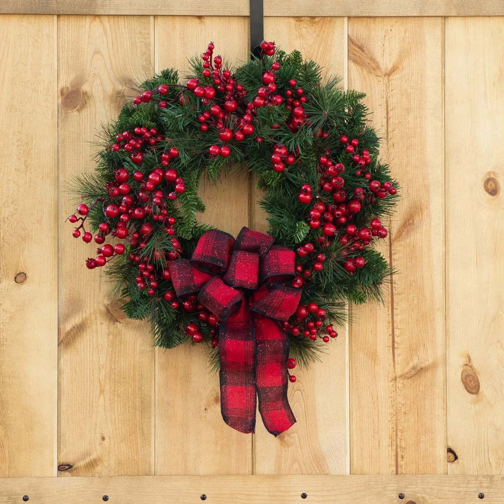Best Christmas Wreath Red Berry Bow Front Door | Buy Online at Furniture Things Australia