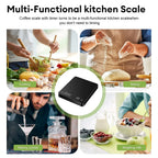 Coffee Scale Digital Precision Timer LED USB Rechargeable