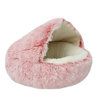 Pet Bed Plush Round Covered Nest for Small Dogs Cats