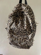 Leopard Backpack with Rivet Punk Large Capacity