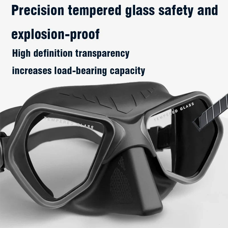 Diving Mask with Tempered Glass Anti-Fog Silicone for Adult
