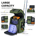 Fishing Backpack with Rod Holders & Tackle Storage