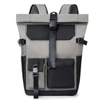 Backpack with Waterproof Nylon Roll on Top