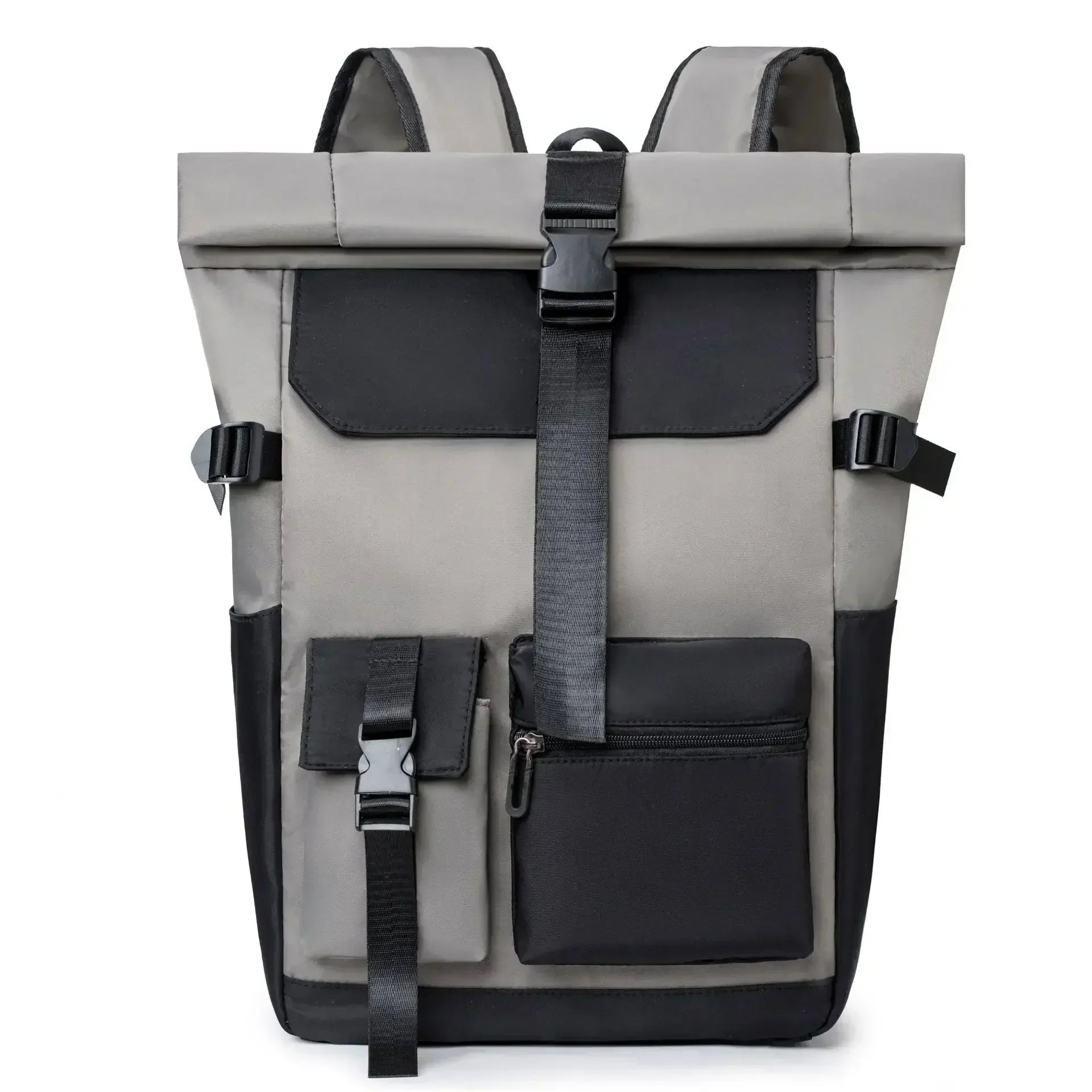 Backpack with Waterproof Nylon Roll on Top