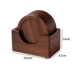 Wood Coaster Set Walnut Heat Resistant Round Square
