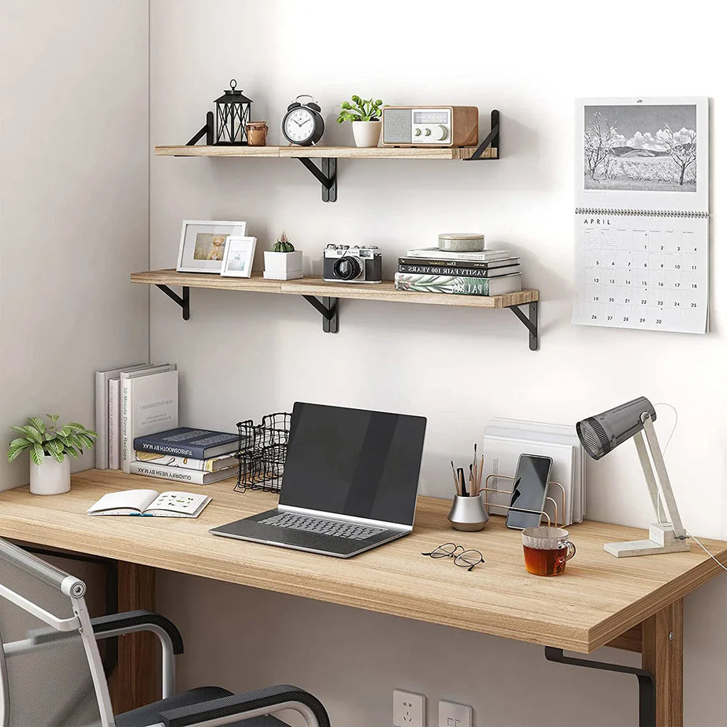 Wall Shelves with Wooden Floating for Living Room