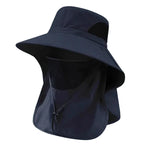 Sun Hat with UV Protection Neck Flap for Outdoor (Blue)