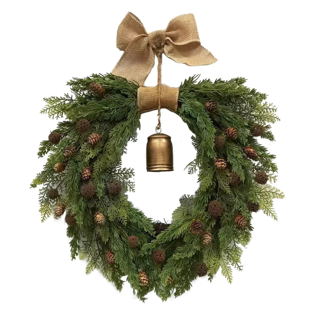 Christmas Wreath Bells Garland Holiday Decoration