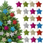 Christmas Star Ornaments with Glitter Hanging Decoration