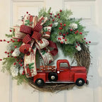 Christmas Wreath Red Truck Front Door Decoration