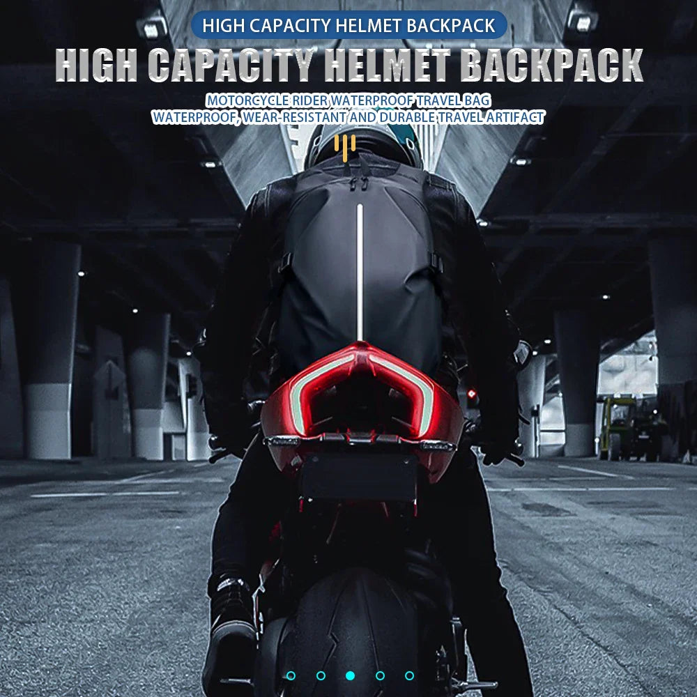 Motorcycle Backpack Large Capacity Waterproof Reflective