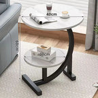 Mini Coffee Table Round Metal Modern Side Shelf
