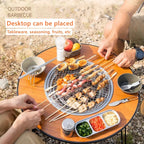 Folding IGT Charcoal with Table Round BBQ
