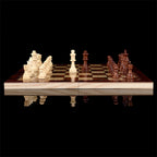 Wooden Chess Checkers Backgammon Set Portable Folding