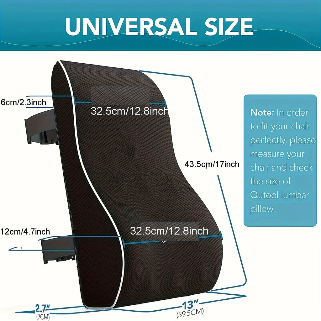 Back Cushion Memory Foam Ergonomic Lumbar Support