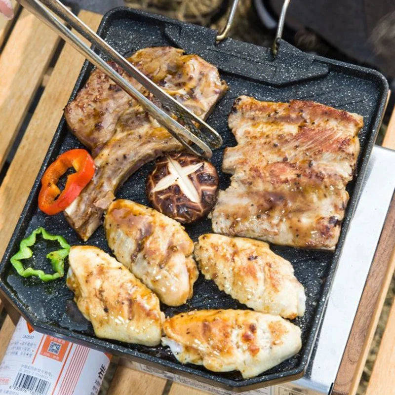 Portable Non-Stick Camping Barbecue Pan