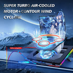 Laptop Cooling Pad Adjustable RGB Quiet USB Fans
