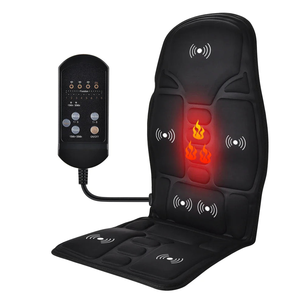 Back Massager with Electric Heating Vibration Cushion