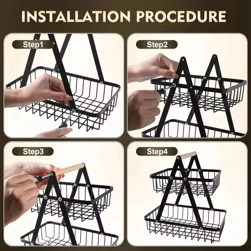 Iron Fruit Basket (Black)