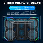 Laptop Cooling Pad RGB Stand with 6 Fans