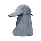 Sun Hat Quick-Dry Neck Flap Unisex (Dark Gray)
